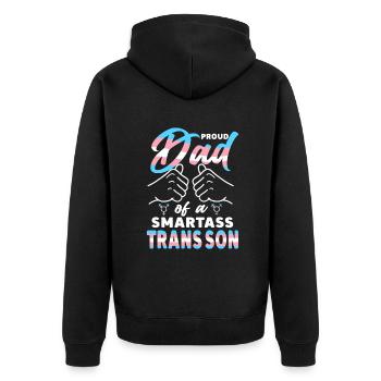 Hommes géniaux fiers de la fierté des pères trans Sensibilisation LGBT - Veste à capuche bio Premium Unisexe - noir - Dos - Nico (187cm)