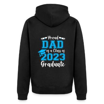 Proud Dad of a Class of 2023 Graduate Senior 23 Gr - Unisex Premium Organic Zip Hoodie - black - Back - Nico (187cm)