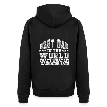 Bester Vater der Welt - Vatertag Lustiges Sagen - Unisex Premium Bio Zip Hoodie - Schwarz - Hinten - Nico (187cm)