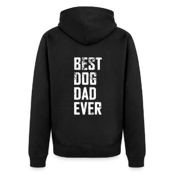 Mens Funny Father Day - Vintage Best Dog Dad Ever - Veste à capuche bio Premium Unisexe - noir - Dos - Nico (187cm)