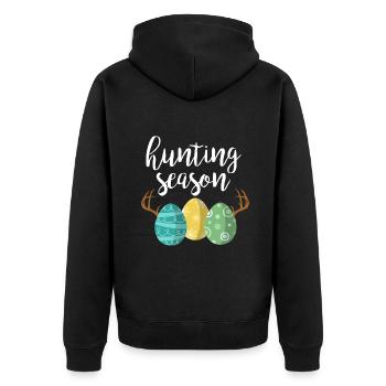 Jagdsaison - Niedlicher Hase Lustiger Osterosterurlaub - Unisex Premium Bio Zip Hoodie - Schwarz - Hinten - Nico (187cm)