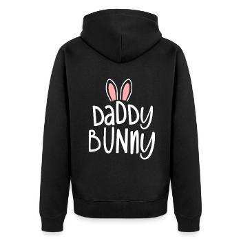 Ostern Familie passende Outfits Pastell Oster-Papa - Unisex Premium Bio Zip Hoodie - Schwarz - Hinten - Nico (187cm)