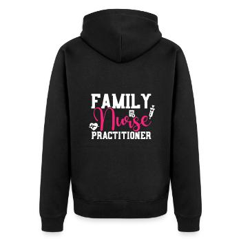 Infirmière praticienne familiale FNP Étude en soins infirmiers familiaux - Veste à capuche bio Premium Unisexe - noir - Dos - Nico (187cm)