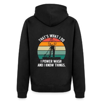 C’est ce que je fais Je fais Power Wash et je connais les chosesbee - Veste à capuche bio Premium Unisexe - noir - Dos - Nico (187cm)