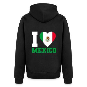 Drapeau mexicain J’aime le Mexique - Veste à capuche bio Premium Unisexe - noir - Dos - Nico (187cm)