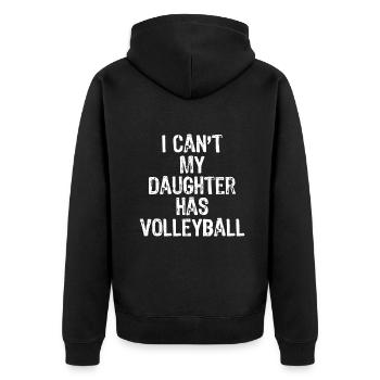 Je ne peux pas ma fille a un cadeau de volleyball maman papa - Veste à capuche bio Premium Unisexe - noir - Dos - Nico (187cm)