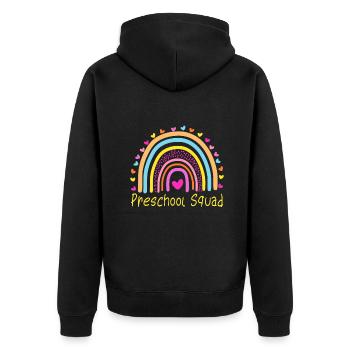 Enseignante de l’escouade préscolaire Rainbowbirthday appreciati - Veste à capuche bio Premium Unisexe - noir - Dos - Nico (187cm)