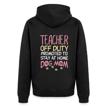 Professeur hors service promu à Dog Mom Funny Retirem - Veste à capuche bio Premium Unisexe - noir - Dos - Nico (187cm)