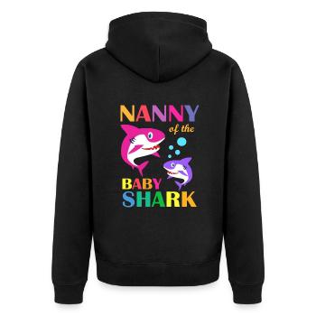 Nanny Of The Baby Birthday Shark Nanny Shark Mothe - Unisex Premium Organic Zip Hoodie - black - Back - Nico (187cm)