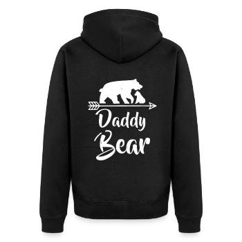 Daddy Bear - Best Gift Mother's / Father's Day - Unisex Premium Organic Zip Hoodie - black - Back - Nico (187cm)