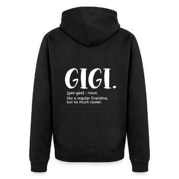 Gigi - for Women Mother's Day idea for Grandma Gig - Unisex Premium Organic Zip Hoodie - black - Back - Nico (187cm)