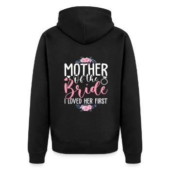 Mutter der Braut Alles Gute zum Muttertag Hochzeit Fam - Unisex Premium Bio Zip Hoodie - Schwarz - Hinten - Nico (187cm)