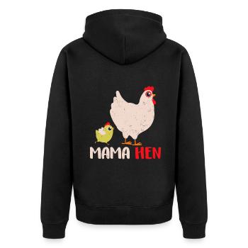 Fun Fête des mères Mama Hen Cadeau Animal de ferme - Veste à capuche bio Premium Unisexe - noir - Dos - Nico (187cm)