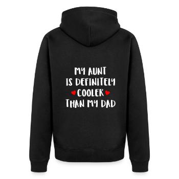 Ma tante est définitivement plus cool que mon père Boya - Veste à capuche bio Premium Unisexe - noir - Dos - Nico (187cm)