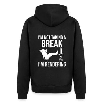 I'm Not Taking A Break I'm Rendering - Video Edito - Unisex Premium Organic Zip Hoodie - black - Back - Nico (187cm)
