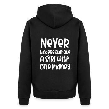 Eine Spendertransplantation für Nierenerkrankungen - Unisex Premium Bio Zip Hoodie - Schwarz - Hinten - Nico (187cm)