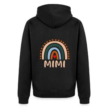 Mimi Rainbow Grandma Cute Mothers Day Funny Mimicu - Unisex Premium Organic Zip Hoodie - black - Back - Nico (187cm)