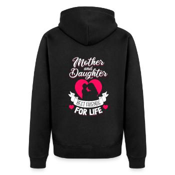 Mère et fille Meilleures amies pour la vie Mères - Veste à capuche bio Premium Unisexe - noir - Dos - Nico (187cm)