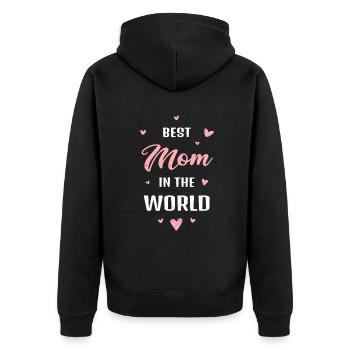 Meilleure maman au monde Meilleure fête des mères de tous les temps - Veste à capuche bio Premium Unisexe - noir - Dos - Nico (187cm)