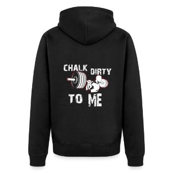 Chalk Dirty To Me Haltérophilie Gym Workout Motiva - Veste à capuche bio Premium Unisexe - noir - Dos - Nico (187cm)