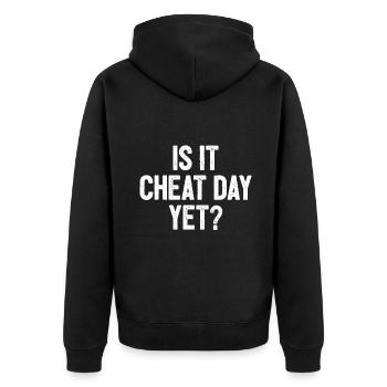 Drôle d’entraînement Fitness Gym Training I Is It Cheat D - Veste à capuche bio Premium Unisexe - noir - Dos - Nico (187cm)