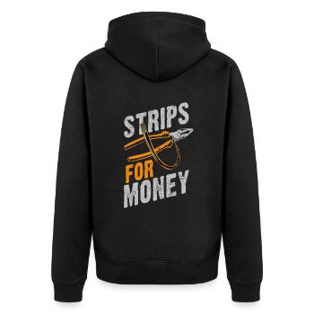 Powerline Elektrik Vatertag Elektriker Gif - Unisex Premium Bio Zip Hoodie - Schwarz - Hinten - Nico (187cm)