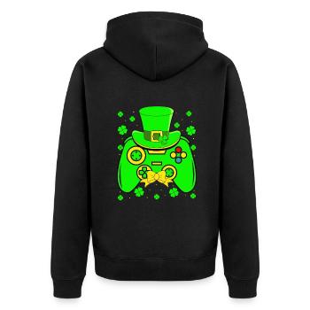 St Patricks Day Jeu vidéo Gaming Gamer Gift Kidsd - Veste à capuche bio Premium Unisexe - noir - Dos - Nico (187cm)