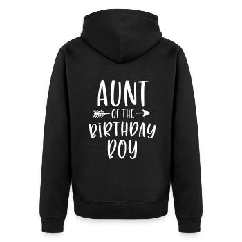 Tante du garçon d’anniversaire Tante et neveu Bday Pa - Veste à capuche bio Premium Unisexe - noir - Dos - Nico (187cm)