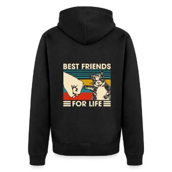 Retro Vintage Écureuil Meilleur Ami pour la Vie Poing B - Veste à capuche bio Premium Unisexe - noir - Dos - Nico (187cm)