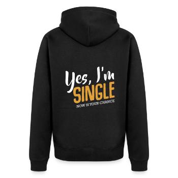 Oui, je suis célibataire maintenant c’est ta chance de vivre drôle Citation - Veste à capuche bio Premium Unisexe - noir - Dos - Nico (187cm)
