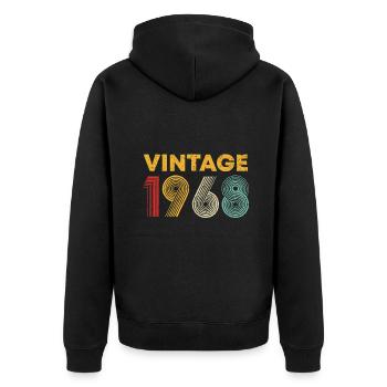 Millésime 1968 55ème anniversaire Cadeau Hommes Femmes 55 ans - Veste à capuche bio Premium Unisexe - noir - Dos - Nico (187cm)