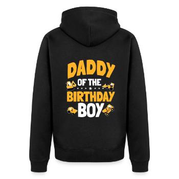 Daddy of the Birthday Boy Construction Worker Bday - Unisex Premium Organic Zip Hoodie - black - Back - Nico (187cm)