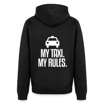 Mon taxi Mes règles Chauffeurs de taxi - Veste à capuche bio Premium Unisexe - noir - Dos - Nico (187cm)