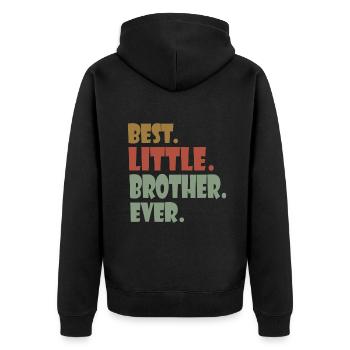 Bester kleiner Bruder Aller Zeiten jüngerer Geschwister-Teenager - Unisex Premium Bio Zip Hoodie - Schwarz - Hinten - Nico (187cm)