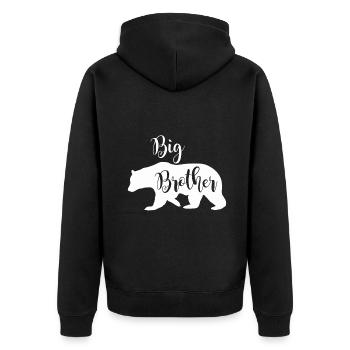 Big Brother Bear Design en blanc Fun Sibling Gift - Veste à capuche bio Premium Unisexe - noir - Dos - Nico (187cm)