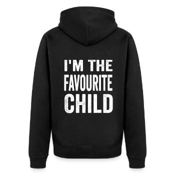 Drôle Je suis le cadeau d’enfant préféré des frères et sœurs - Veste à capuche bio Premium Unisexe - noir - Dos - Nico (187cm)
