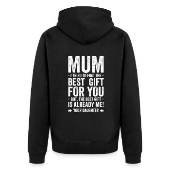 Meilleure maman de fille frères et sœurs adolescents maman mères - Veste à capuche bio Premium Unisexe - noir - Dos - Nico (187cm)