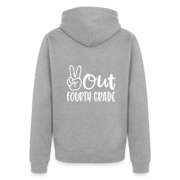 Peace Out Vierte Klasse - Letzter Schultag 4. Gr - Unisex Premium Bio Zip Hoodie - Grau meliert - Hinten - Nico (187cm)