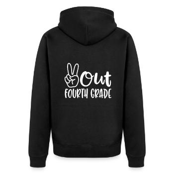 Peace Out Vierte Klasse - Letzter Schultag 4. Gr - Unisex Premium Bio Zip Hoodie - Schwarz - Hinten - Nico (187cm)
