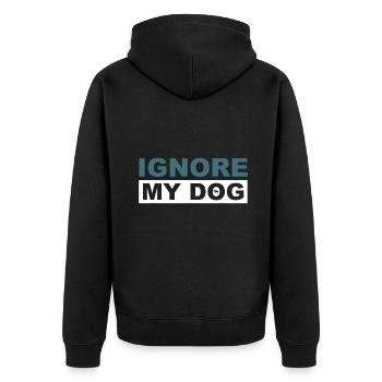Ignoriere meine Hundetrainer-Diensthundeausbildung - Unisex Premium Bio Zip Hoodie - Schwarz - Hinten - Nico (187cm)