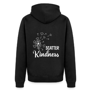Streuen Freundlichkeit Sei freundlich Inspirierende Motivationa - Unisex Premium Bio Zip Hoodie - Schwarz - Hinten - Nico (187cm)