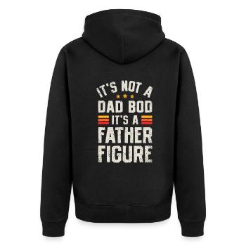 It's Not A Dad Bod It's A Father Figure Funny Fath - Unisex Premium Organic Zip Hoodie - black - Back - Nico (187cm)