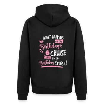 Neuheit My Birthday Cruise Lustige Kreuzfahrt, für Frauen - Unisex Premium Bio Zip Hoodie - Schwarz - Hinten - Nico (187cm)