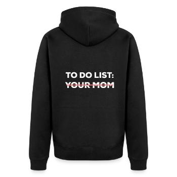 Drôle à faire énumérer votre maman sarcasme sarcastique dicton sarcastique - Veste à capuche bio Premium Unisexe - noir - Dos - Nico (187cm)