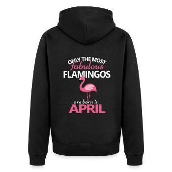 Flamingo Avril Anniversaire Fête d’anniversaire Cadeau Mignon 2 - Veste à capuche bio Premium Unisexe - noir - Dos - Nico (187cm)