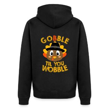 Gobble Til You Wobble - Baby Outfit Toddler Thanks - Veste à capuche bio Premium Unisexe - noir - Dos - Nico (187cm)