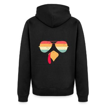 Cool visage de dinde avec des lunettes de soleil drôle Thanksgivin - Veste à capuche bio Premium Unisexe - noir - Dos - Nico (187cm)