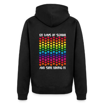 Happy 120th Day of School Teacher Student - Unisex Premium Organic Zip Hoodie - black - Back - Nico (187cm)