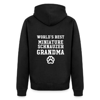Le meilleur chien miniature Schnauzer Grand-mère au monde - Veste à capuche bio Premium Unisexe - noir - Dos - Nico (187cm)