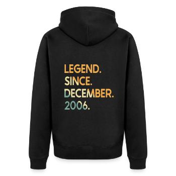 16 Years Vintage Legend Since December 2006 16th B - Unisex Premium Organic Zip Hoodie - black - Back - Nico (187cm)
